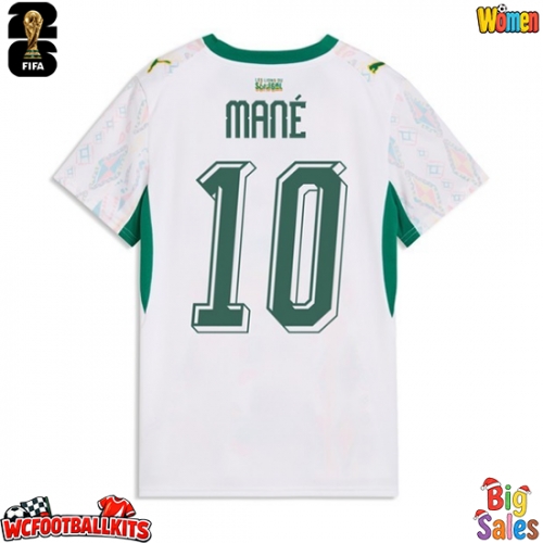 Senegal Sadio Mane #10 Replica Home Stadium Shirt for Women World Cup 2026 Short Sleeve